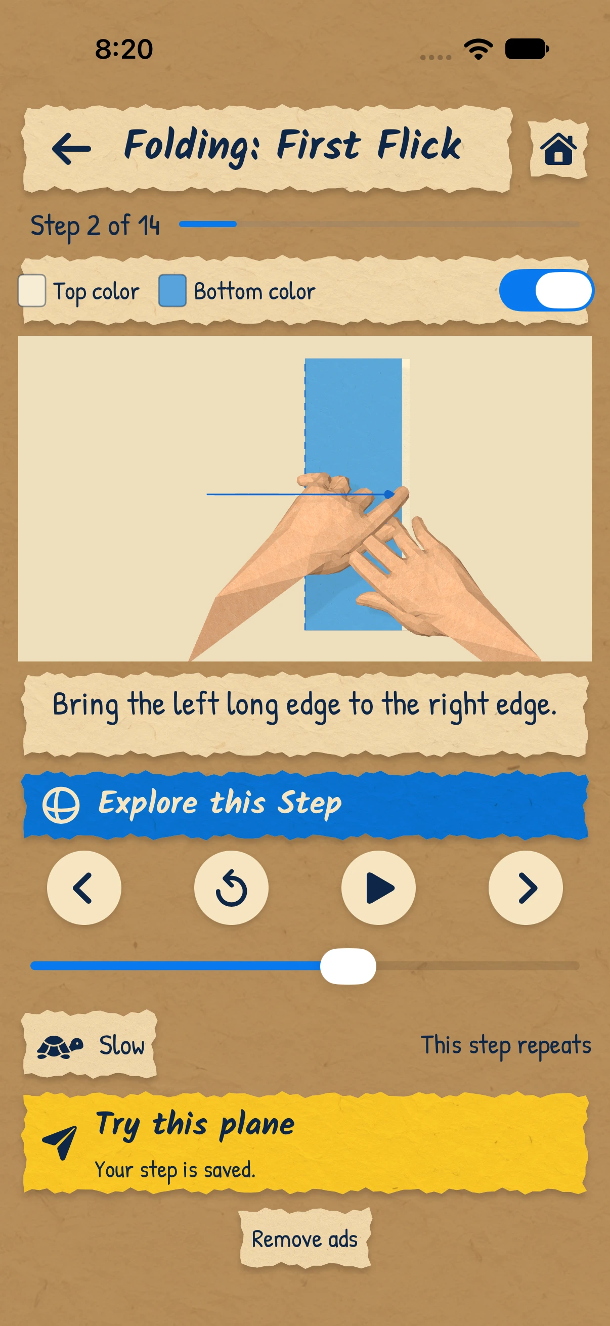 Throwigami folding experience on iPhone